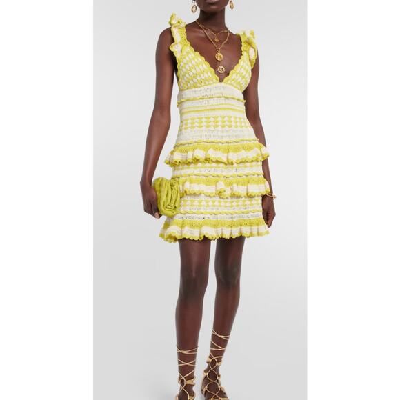 Zimmermann Halcyon Crochet Cotton Mini Dress Sz. 1 (US S) - Picture 1 of 10